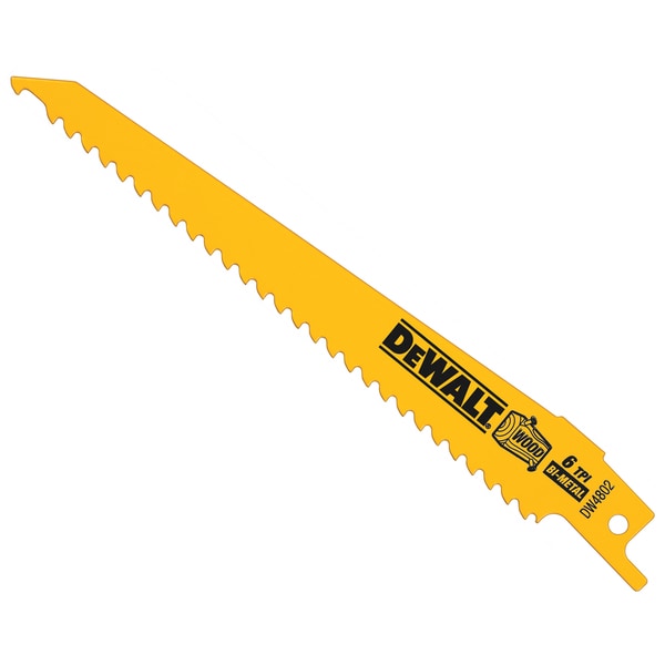 Shop Dewalt DW4802 6" 6 TPI Wood Cutting Reciprocating Saw Blades