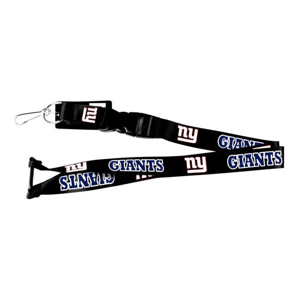NFL Sports Team New York Giants Black Clip Lanyard Keychain ID Ticket