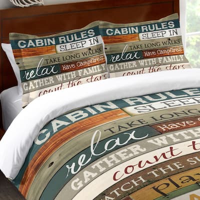 Laural Home Rules of the Cabin Standard Pillow Sham