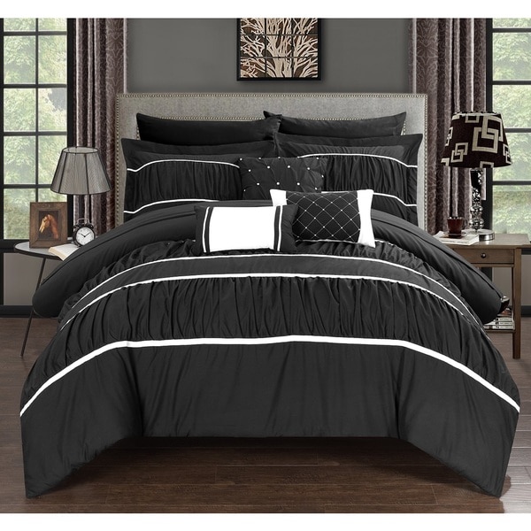 Silver Orchid Monroe Black 10-piece Bed In a Bag with Sheet Set