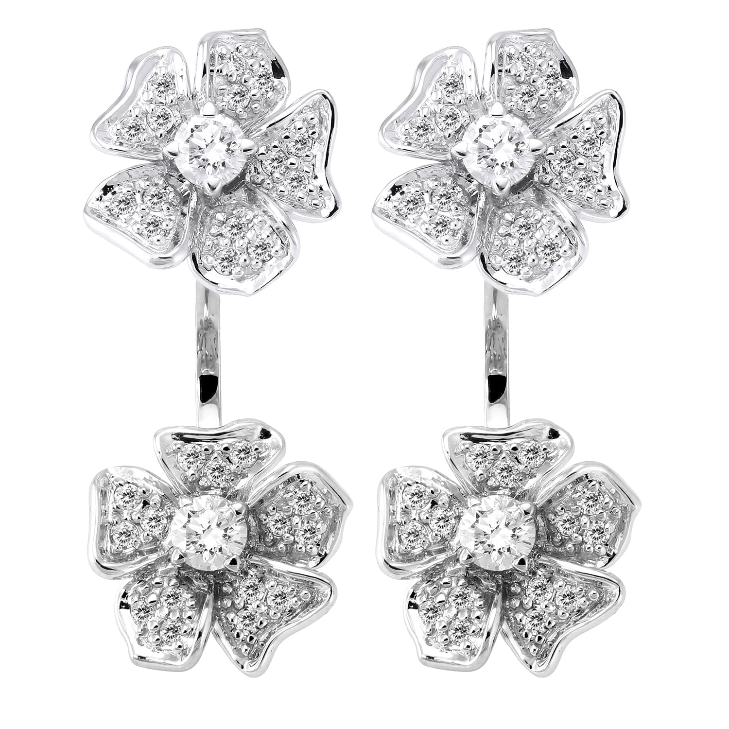 Top 10 Jewelry Gift 14k White Gold Floral Earring Jackets 