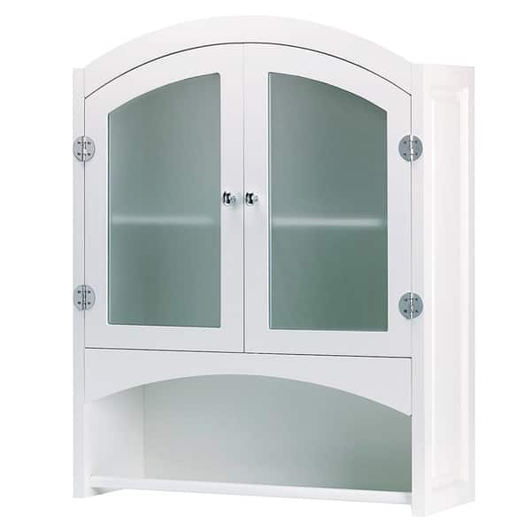 Shop Classic White Wall Mounted Two Door Bathroom Cabinet Free