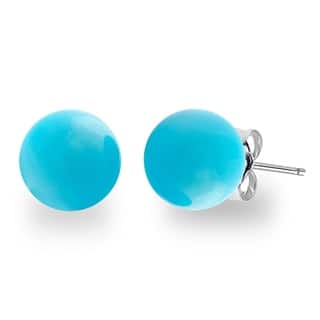 Turquoise Ball Earrings Find Great Jewelry Deals Ping At Orchid Jewelry Sterling Silver 7 00ct Genuine Turquosie Gemstone Ball Stud Earrings