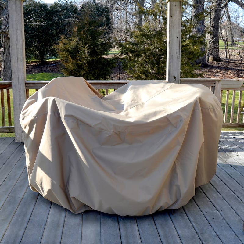 All-Weather Protective Cover for 54-in Round Table and Chairs with Umbrella Hole
