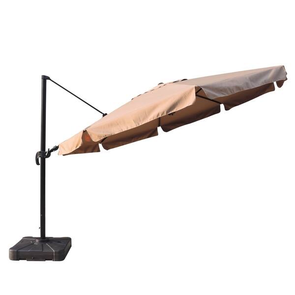 island umbrella victoria 13 ft octagonal cantilever patio umbrella Treasure Garden 13' Octagon AKZP with Bronze Frame This commercial Victoria 13-ft Octagon Cantilever Umbrella