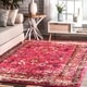 preview thumbnail 1 of 9, nuLOOM Pink Traditional Vintage Floral Distressed Area Rug