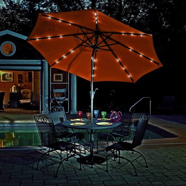 Shop Mirage Fiesta 9 Ft Octagonal Market Umbrella With Solar Led Lights Overstock 11582470