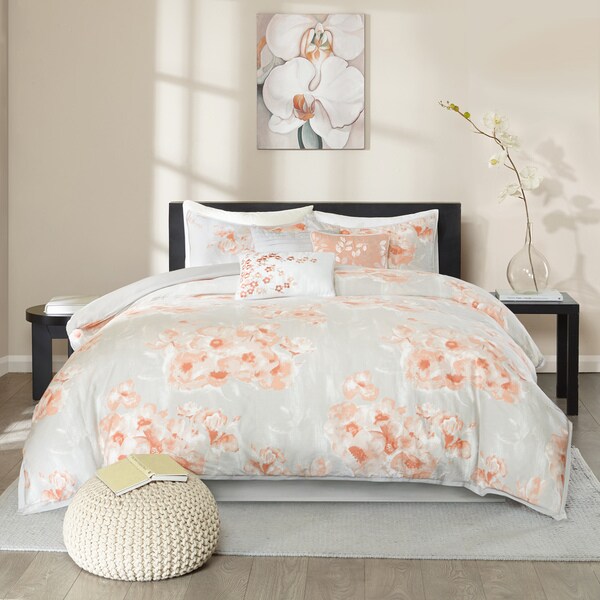 Madison Park Adriana Cotton 6-piece Duvet Cover Set