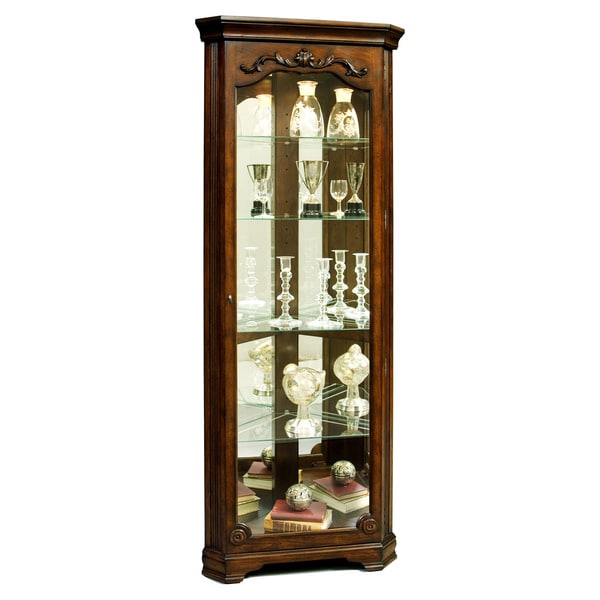 Shop Warm Brown Corner Curio Cabinet 27 X 15 X 75 On Sale