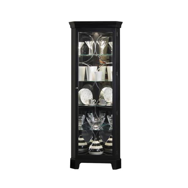 Shop Oxford Black Corner Curio Cabinet 27 X 15 X 74 On Sale