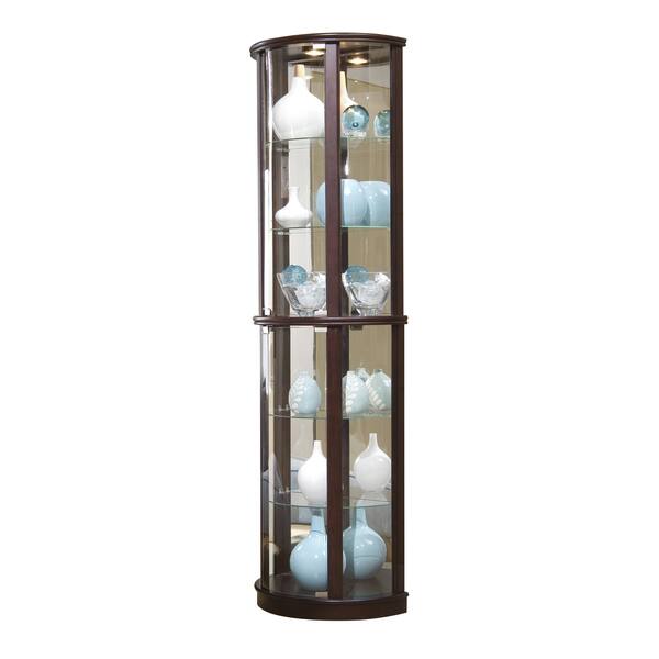 Shop Chocolate Cherry Half Round Curio Cabinet On Sale Free