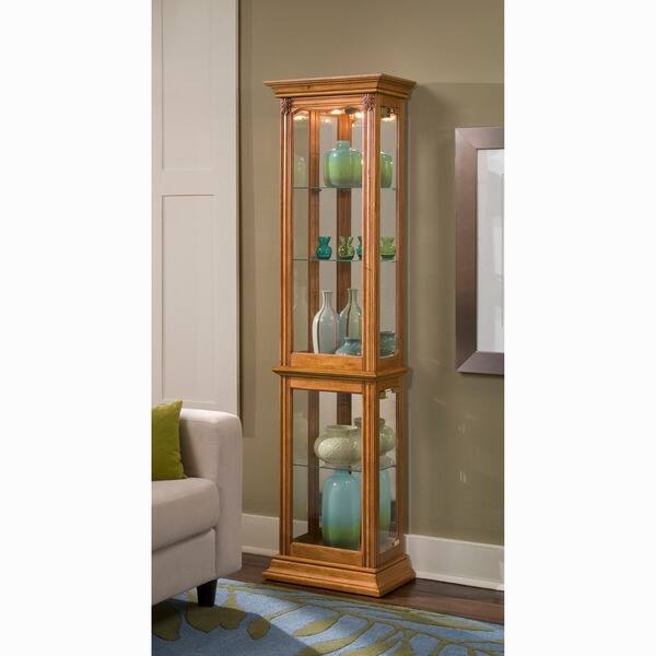 Shop Oak Finish Side Door Entry Curio Cabinet On Sale Free