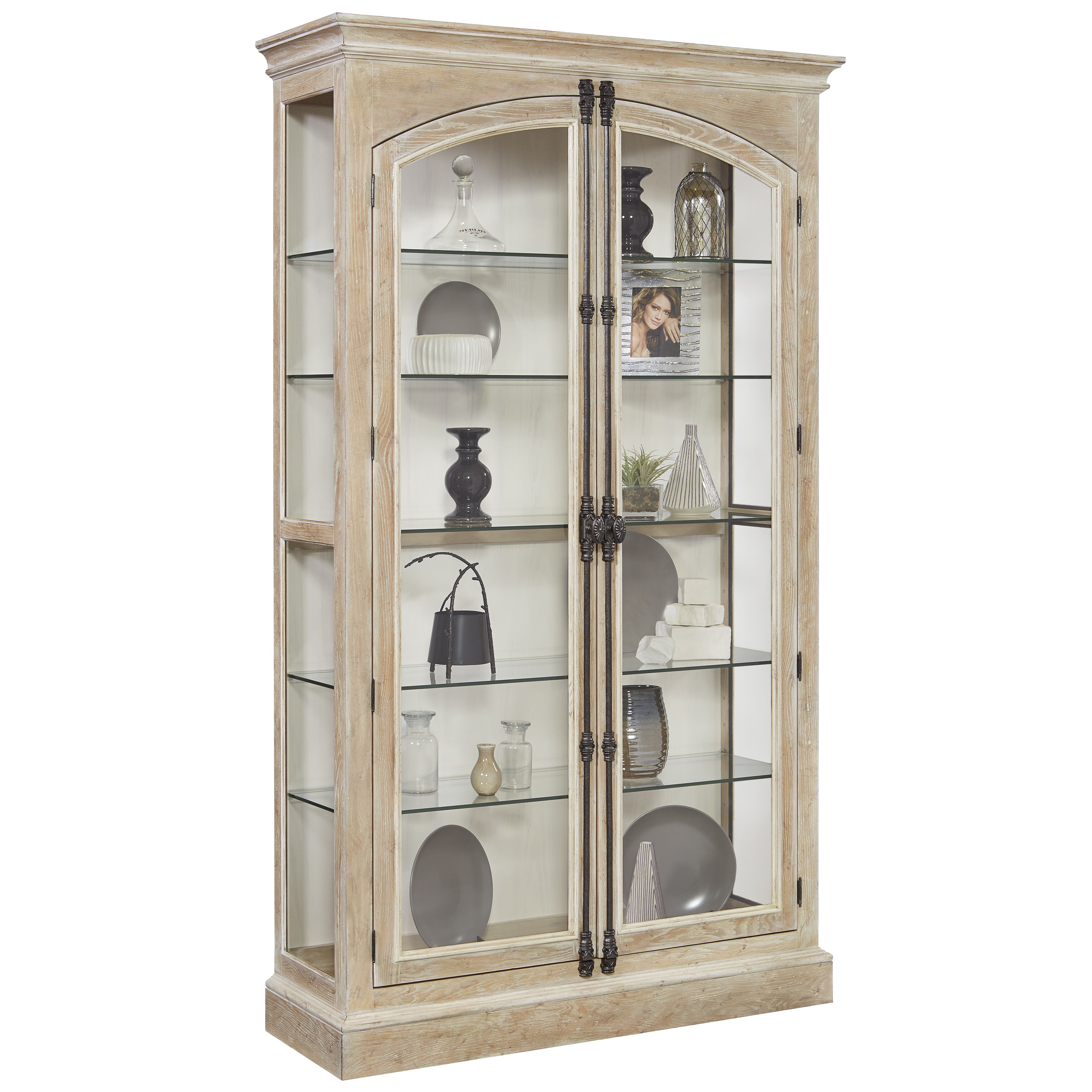 Shop Light Brown Natural Finish Two Front Door Opening Curio
