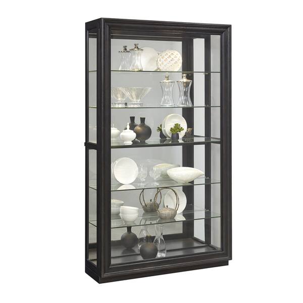 Brown Wood Sliding Front Door Curio Overstock 11582835