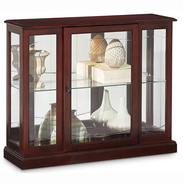 Shop Ridgewood Cherry Console Front Door Entry Curio Cabinet 40