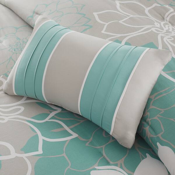 Shop Madison Park Brianna Aqua Cotton Comforter Set On Sale