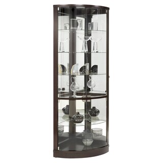 Shop Brown Half Round Corner Curio Cabinet On Sale Free