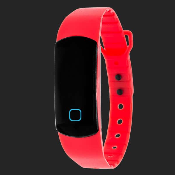 slide 1 of 4, Zunammy Red Effortless Ultra Light, Waterproof, Fitness and Activity Tracker W/ 30 Day Standby Rechargeable Battery