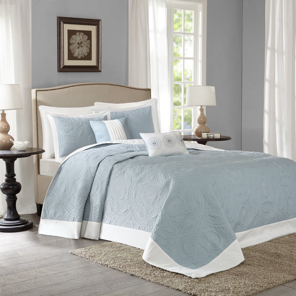 Madison Park Stanton Reversible Oversized 5-piece Bedspread Quilt Set ...