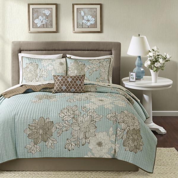 Copper Grove Burwell Blue Coverlet and Cotton Sheet Set