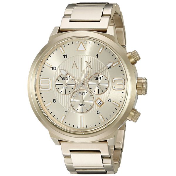 Shop Armani Exchange Men's 'ATLC' Chronograph Gold-Tone Stainless Steel ...