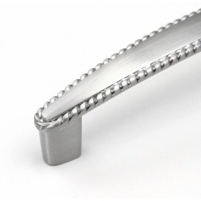 Beaded Nickel 4 1/4 inch Cabinet Pull Handle (Pack of 5)