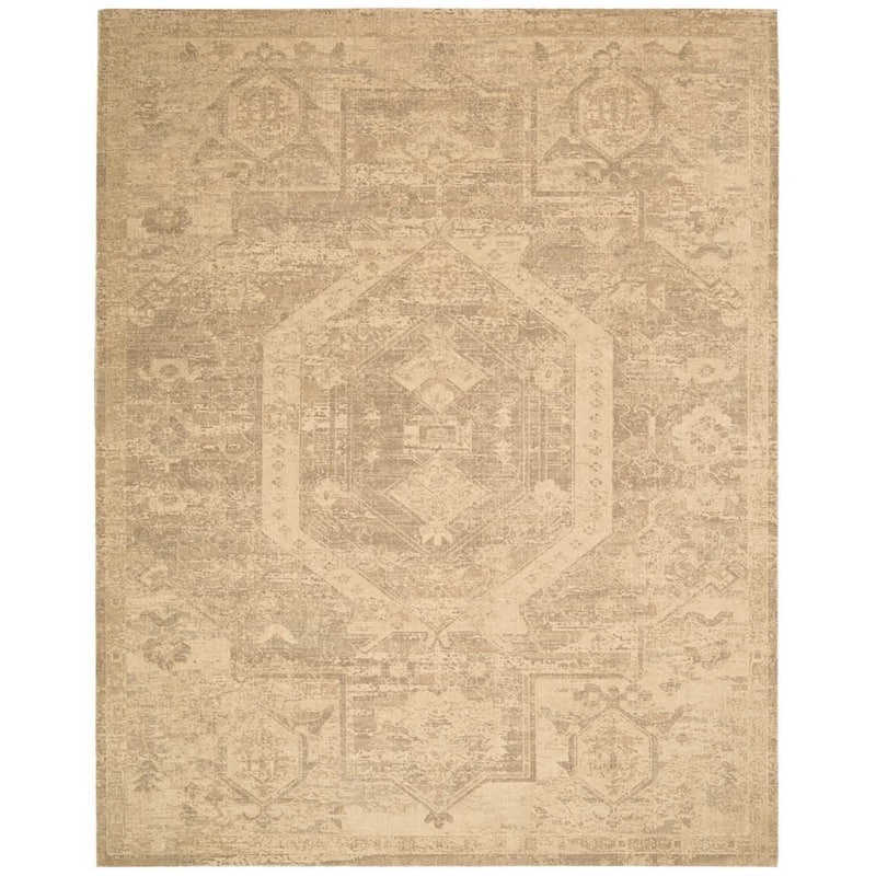 Nourison Silken Allure SLK15 Area Rug - 5' 6" x 8' - Light Beige - Runner/Rectangle