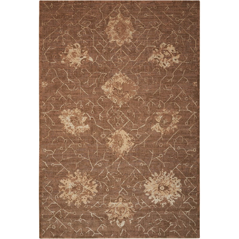 Nourison Silken Allure SLK08 Area Rug - 5'6" x 8' - Brown - Runner/Rectangle