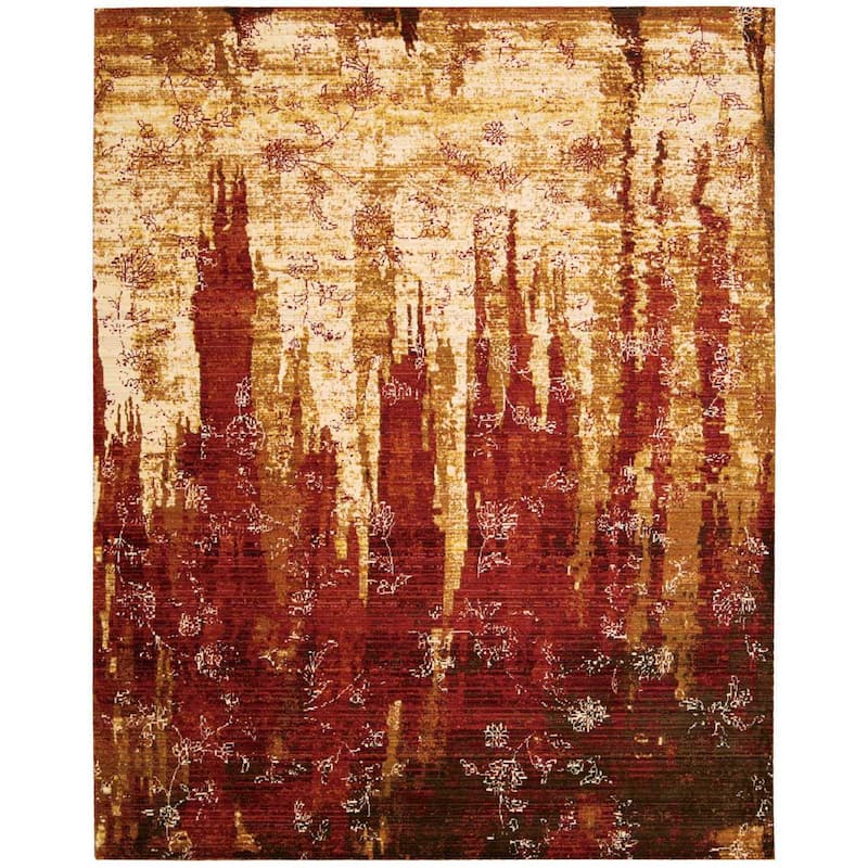 Nourison Rhapsody RH006 Area Rug - Red/Gold - 5' 6" x 8'