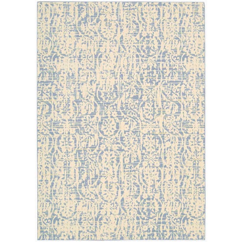 Nourison Nepal NEP11 Area Rug - 5'3" x 7'5" - Ivory/Blue - Runner/Rectangle