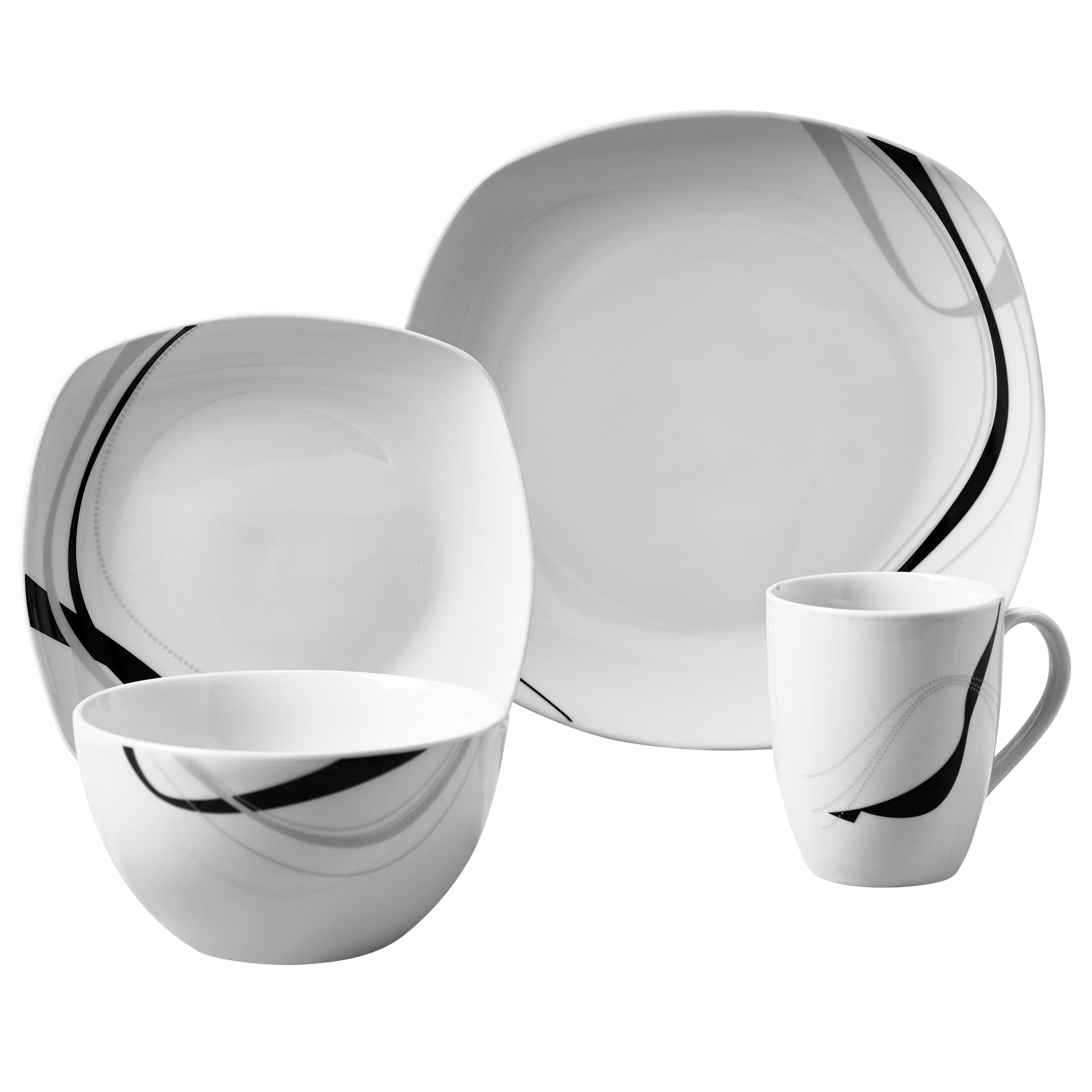 MALACASA, Series Dennis, 6-Piece Glassware Coffee Set Dinnerware