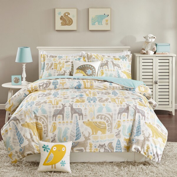 Taylor & Olive Bricky Woodland Aqua Cotton Comforter Set