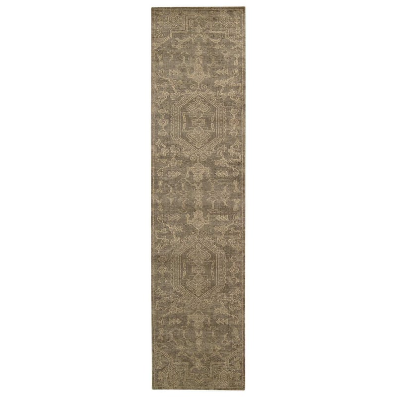 Nourison Silken Allure SLK15 Area Rug - 2'5" x 10' Runner - Dark Beige - Runner/Rectangle