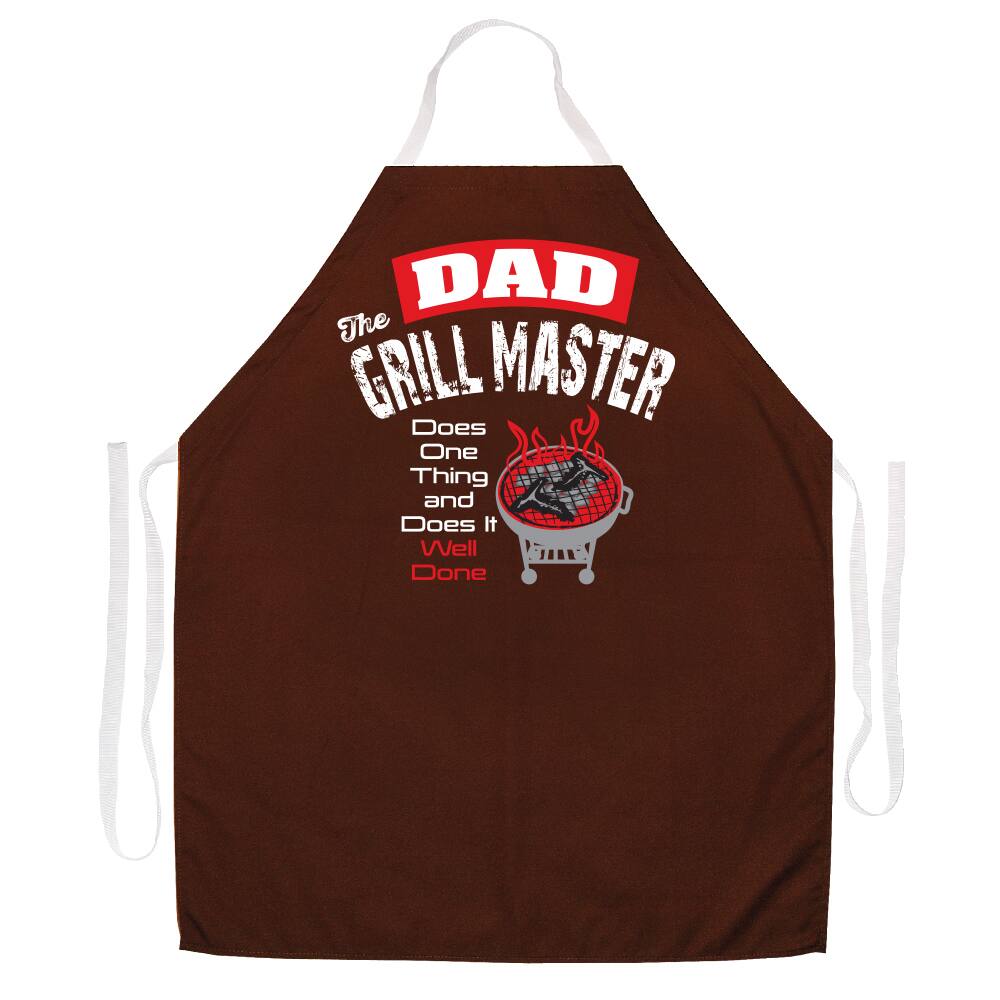 Dad the Grill Master' BBQ Grill Apron-Brown