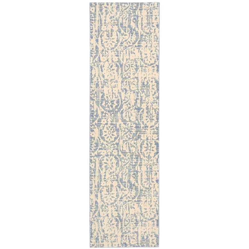 Nourison Nepal NEP11 Area Rug - 2'3" x 8' Runner - Ivory/Blue - Runner/Rectangle