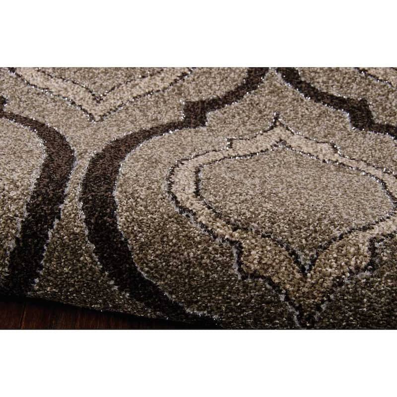 Nourison Glistening Nights Modern Geometric Trellis Area Rug