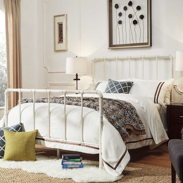 West Antique Industrial Lines Iron Metal Bed by iNSPIRE Q Classic