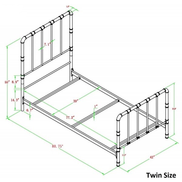 West Antique Industrial Lines Iron Metal Bed by iNSPIRE Q Classic