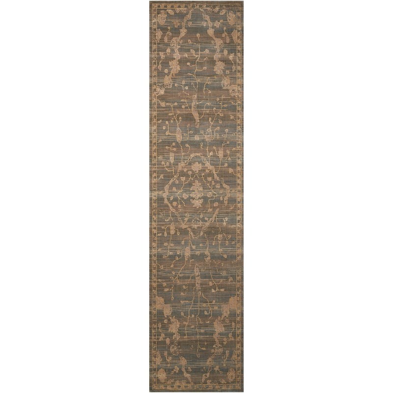 Nourison Silk Elements SKE30 Area Rug - 2' 5" x 10' - Blue - Runner
