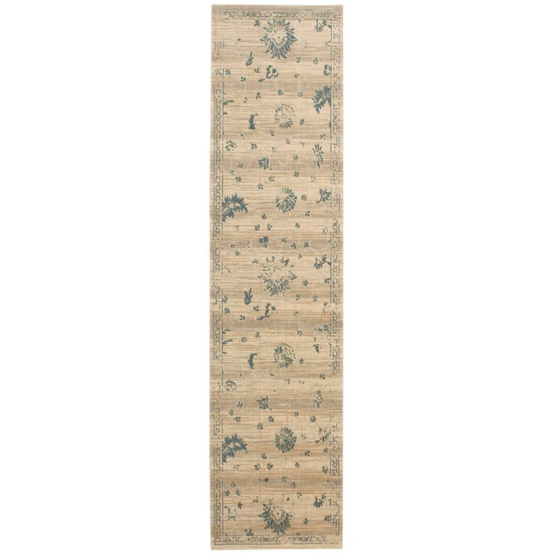 Nourison Silk Elements Area Rug - 2'5" x 10' Runner - Beige - Runner/Rectangle