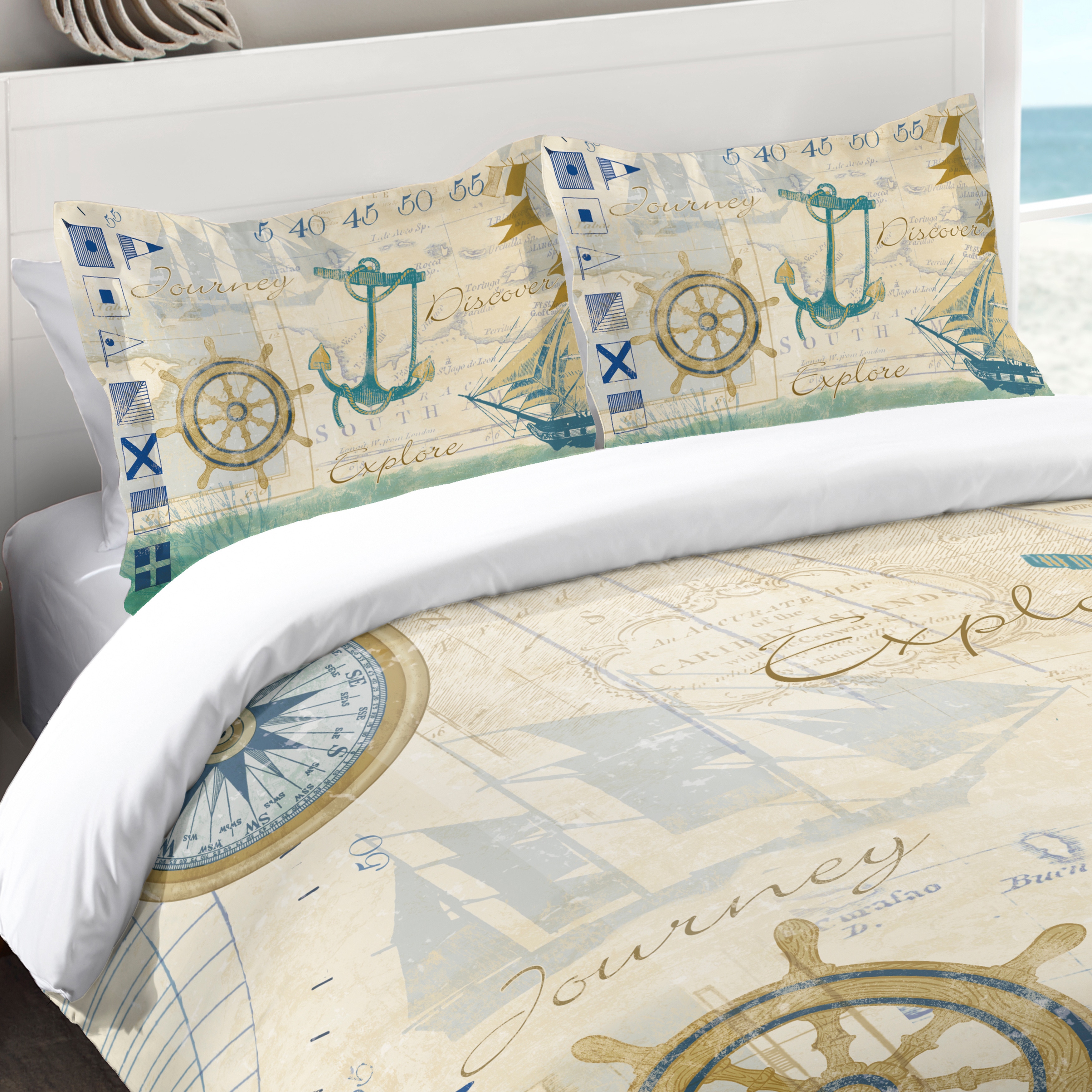 nautical throw pillow set