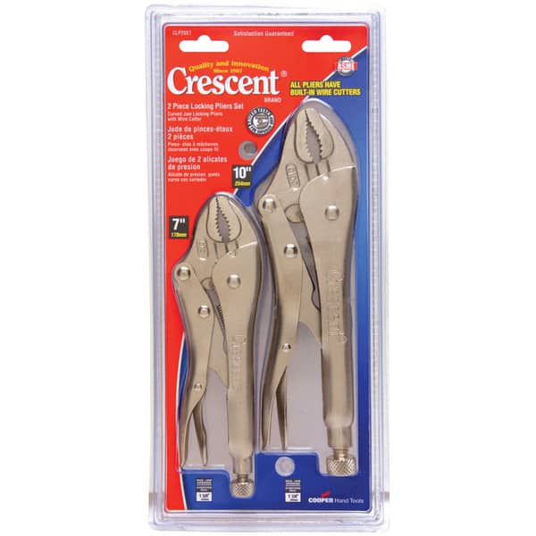 Crescent CLP2SET 2 Piece Locking Pliers With Wire Cutter Set Bed Bath