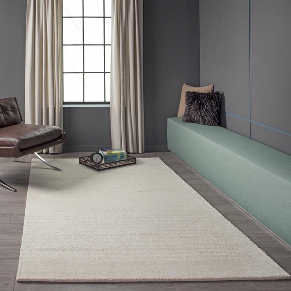 Momeni Metro Ivory Hand-Tufted Wool Rug (5' X 8') - 5' x 8'