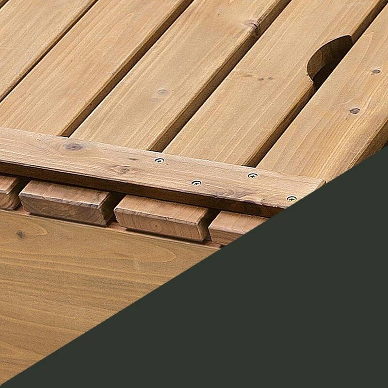Badger Basket Covered Cedar Sandbox with Benches and Seat Pads - 46.5 inches L x 46.5 inches W x 9.5 inches H