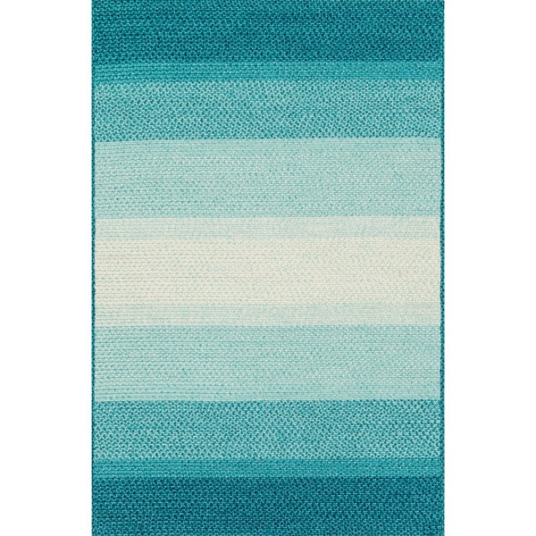 Indoor/ Outdoor Braided Blue Rug (7'9 x 9'9) - 7'9" x 9'9"