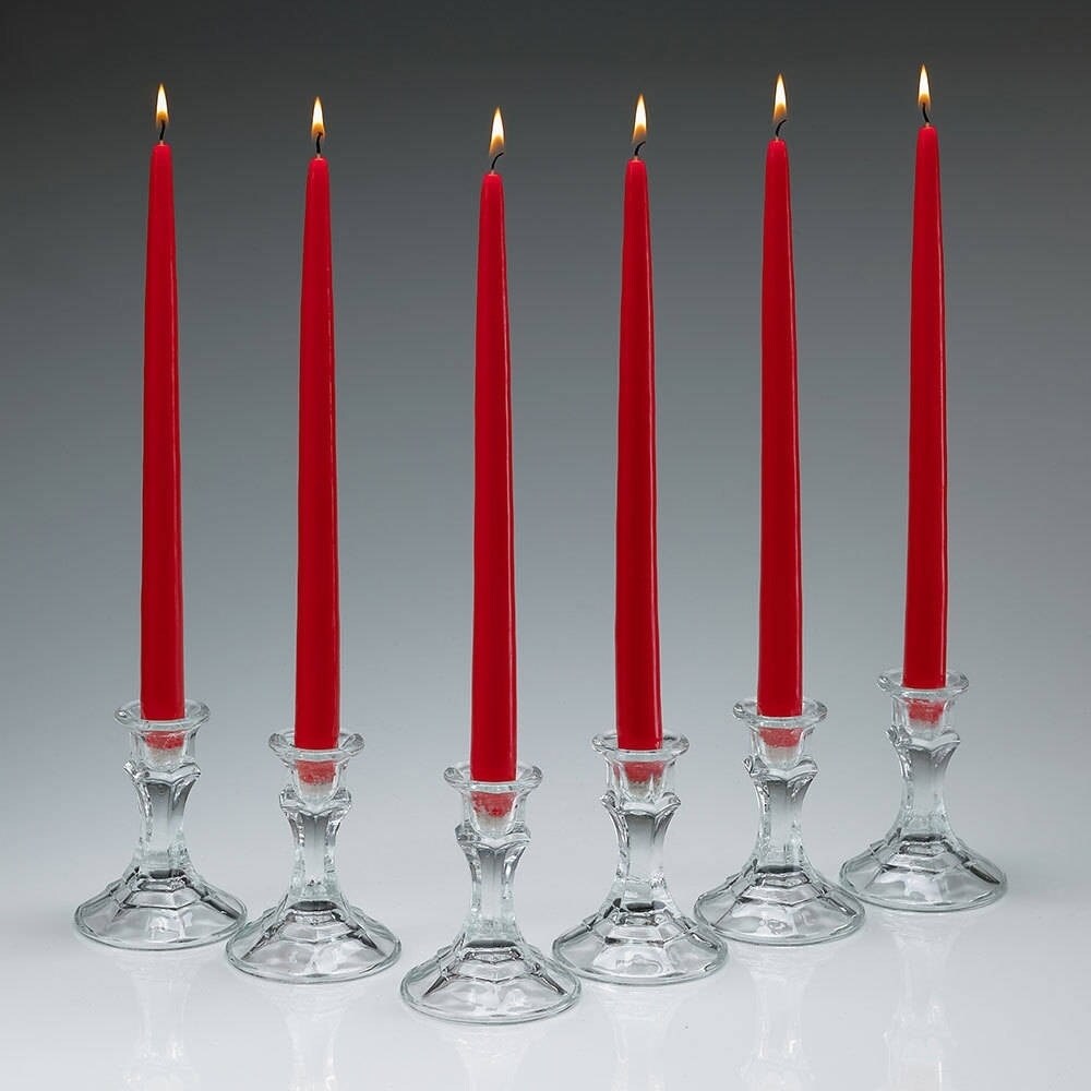 tall red candle holders