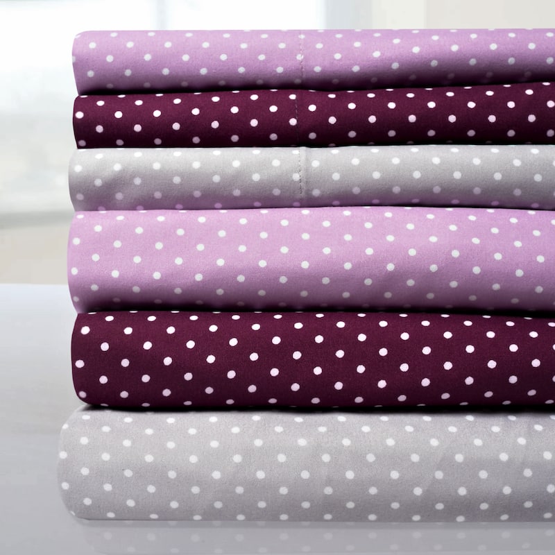 Incredibly Soft 4-Piece Pin Dot Bed Sheet Set