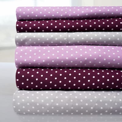 Incredibly Soft 4-Piece Pin Dot Bed Sheet Set