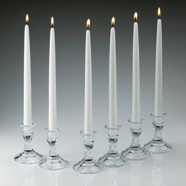 Shop White Taper Candles 12 Inch Tall Burn 8 Hours Set of 12 Free