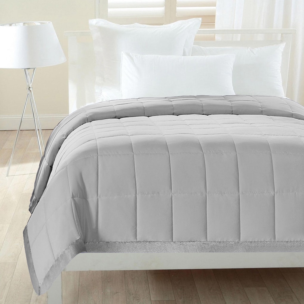 Down Alternative Quilted Comforter with Satin Trim